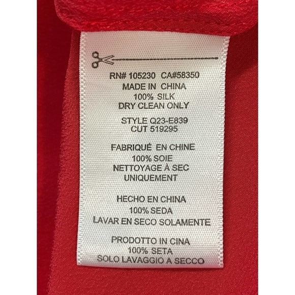 Equipment Kenley Silk Flare Sleeve Blouse Red Medium Classy Sophisticated Casual - Picture 12 of 12